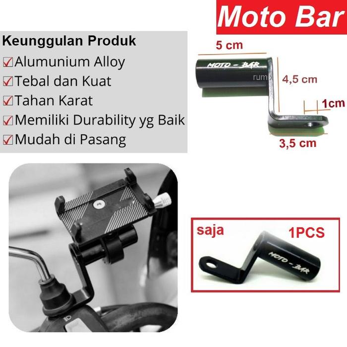 Gambar GUB G81 P10 P30 P40 HP Holder Handphone Aluminium Stang Sepeda Motor - Breket Motobar dari MT Electronic_NEW undefined Tokopedia
