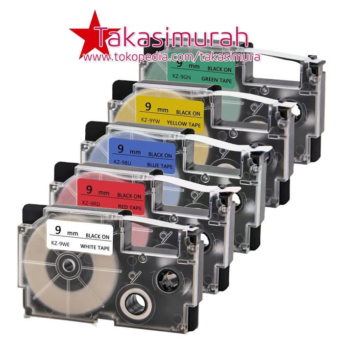 Gambar EZ Label Tape Casio / Cartridge Label Printer Casio - 9 MM, RED dari Shangmura undefined Tokopedia