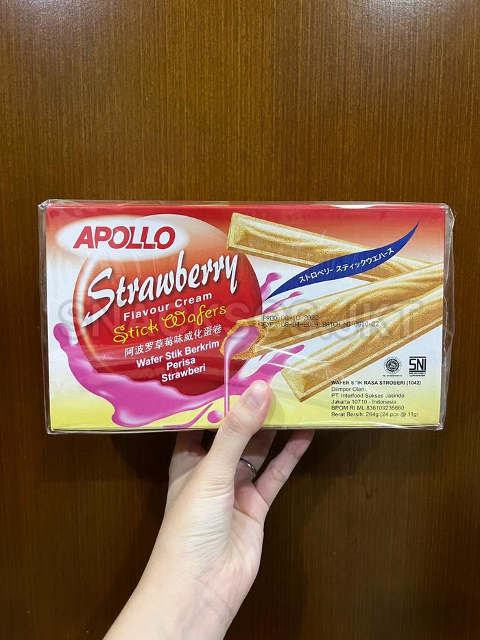 Gambar APOLLO CHOCOLATE BISKUIT PANDAN STICK WAFERS / STRAWBERRY / CHOCOLATE - STICK STRWBERY, APOLLO dari Snacksos.jkt undefined Tokopedia
