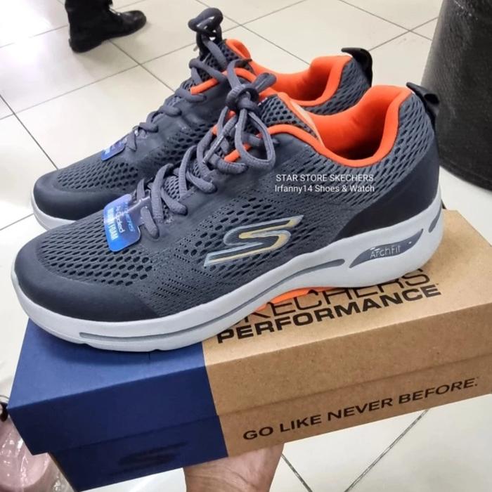 Gambar Sepatu Skechers Go Walk arch fit run Vietnam original - grey orange, 40 dari YellowHouseBukit007 undefined Tokopedia