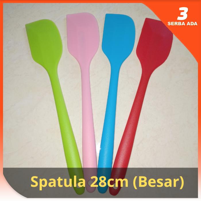 Gambar Spatula Set Silikon Tahan Panas Warna Merah / Alat Masak Set Anti Lengket / Spatula Sodet Sutil Kuas Sendok Nasi Centong Sayur Saringan kocokan Telur - Spatula 28cm, Merah dari Serba Ada 3 undefined Tokopedia