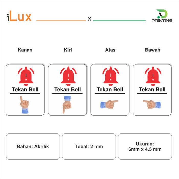 Gambar Tulisan Pencet Bel | gambar pencet bell akrilik - Motif 4, Arah Atas dari adPrinting undefined Tokopedia