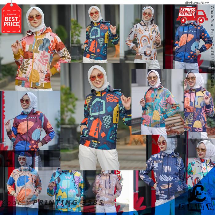 Gambar JAKET PRINTING 3585 3d Jaket Parasut Wanita Hoodie Waterproof Original dari ELWAoutfit undefined Tokopedia