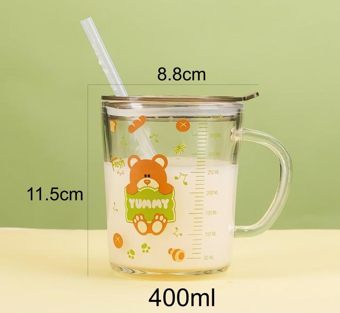 Gambar GELAS MINUM ANAK MOTIF LUCU BONUS SEDOTAN - 100587 - BERUANG dari Home Living Stuff_NEW undefined Tokopedia