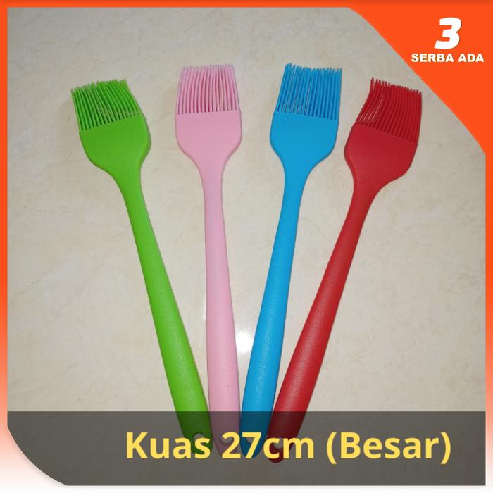 Gambar Spatula Set Silikon Tahan Panas Warna Biru / Alat Masak Set Anti Lengket / Spatula Sodet Sutil Kuas Sendok Nasi Centong Sayur Saringan kocokan Telur - Kuas 27cm, Pink dari Serba Ada 3 undefined Tokopedia