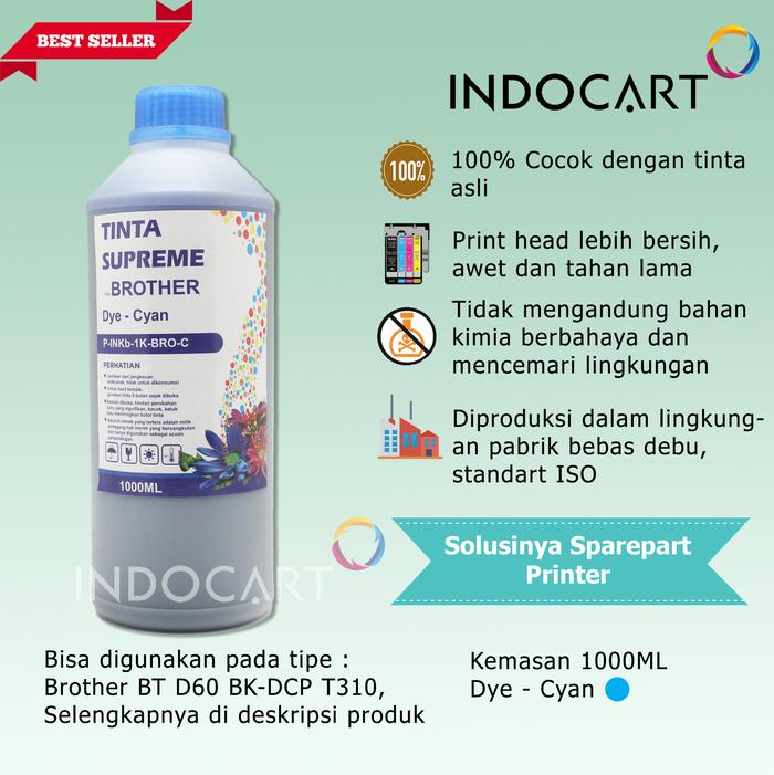 Gambar IndoCart Tinta Refill Printer Brother MFC-T800 T810 T910D-Dye Ink-1kg - Cyan dari IndoCart HM2 Kota Administrasi Jakarta Pusat Tokopedia