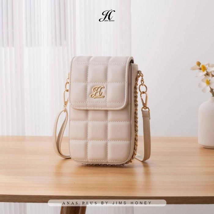 Gambar ANAS PLUS Mini Bag Jims Honey Ori 100% Tas Hp Tas Salempang Mini - White dari Avivah Store undefined Tokopedia