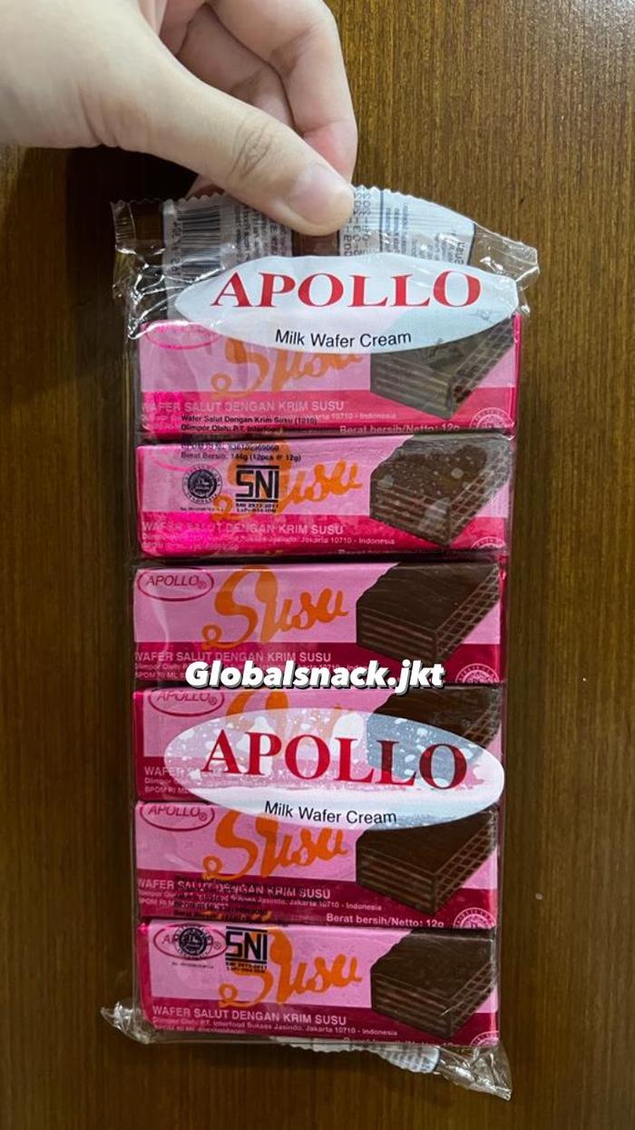 Jual APOLLO WAFER MILK CHOCOLATE / APOLO COATED WAFER - WAFER SUSU ...