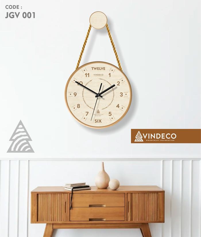 Gambar JAM DINDING GANTUNG / JAM DINDING KAYU / JAM GANTUNG / VINDECO - JGV 001, 30 CM dari VINDECO undefined Tokopedia