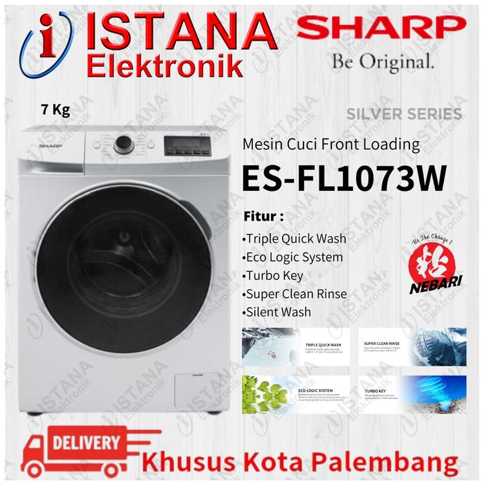 Gambar SHARP MESIN CUCI FRONT LOADING 7 KG ES-FL1073W dari ISTANA ELEKTRONIK PALEMBANG undefined Tokopedia