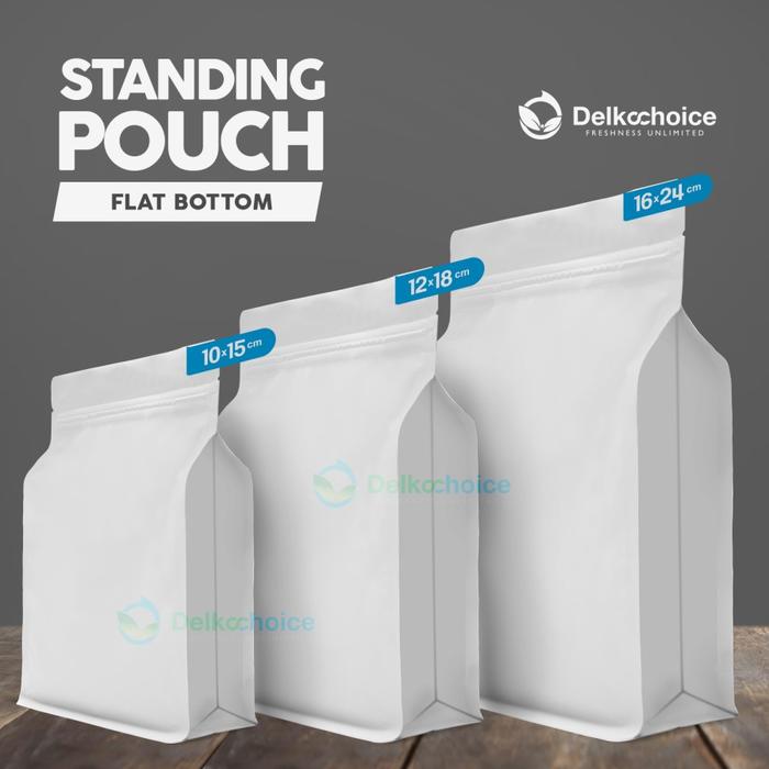 Gambar Kemasan Kopi/Kemasan Biji Bubuk Kopi/ Standing Pouch Flat Bottom - FB White, 10x15 dari Sultan Packing undefined Tokopedia