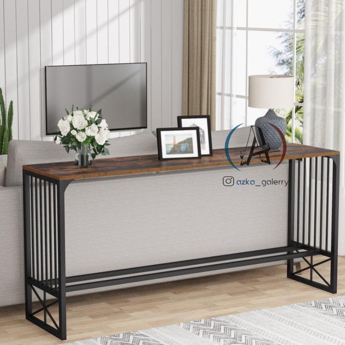 Gambar Set meja bar island industrial jati set meja konsul jati danstool bar - Meja bar dari azka4store undefined Tokopedia