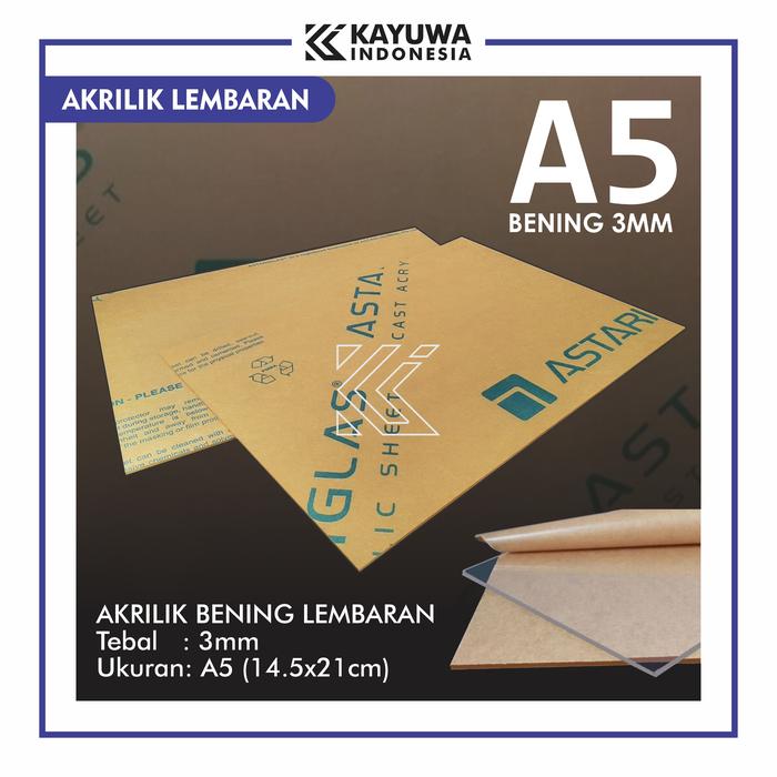 Gambar Akrilik Lembaran 3MM Bening Ukuran A5,A4,A3,A2 - Uk. A5 dari Kayuwa Store undefined Tokopedia