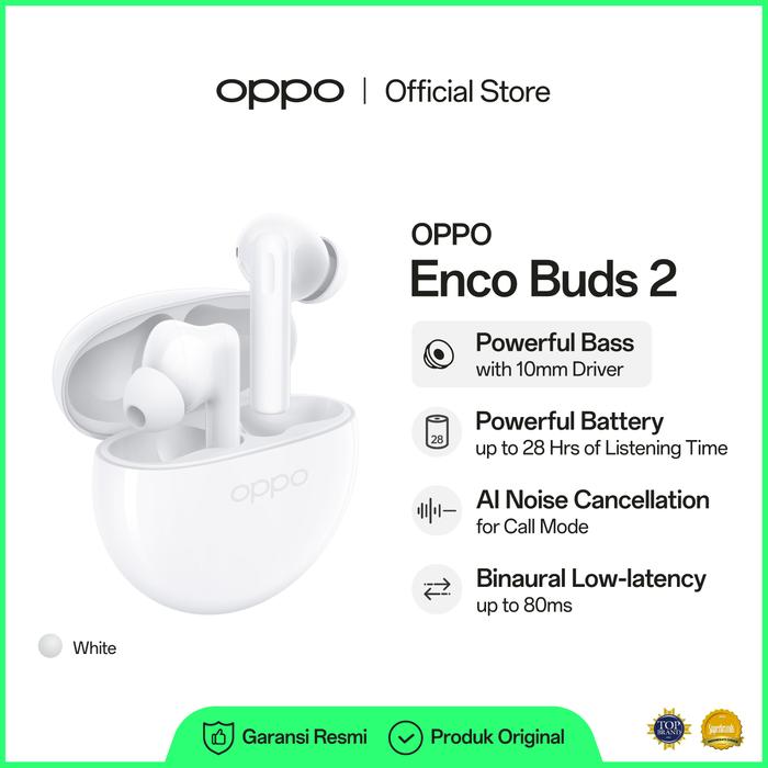 Gambar OPPO Enco Buds2 (Garansi Resmi) - Putih dari OPPO Store Indonesia undefined Tokopedia