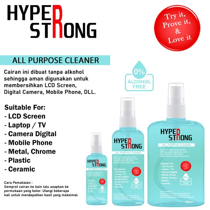 Gambar HYPER STRONG CAIRAN PEMBERSIH LCD LAPTOP MONITOR TV HP LENSA CAMERA - 100ML dari HYPER STRONG undefined Tokopedia