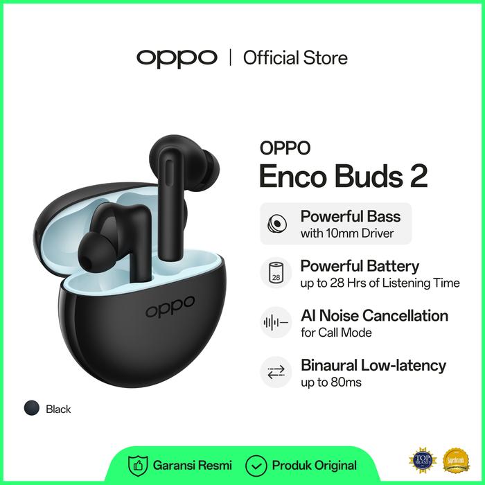 Gambar OPPO Enco Buds2 (Garansi Resmi) - Hitam dari OPPO Store Indonesia undefined Tokopedia