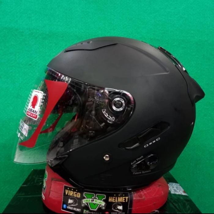Gambar HELM KYT GALAXY FLAT R SOLID MATT BLACK DOUBLE VISOR - BLACK DOFF, M dari jodoh Helmet undefined Tokopedia