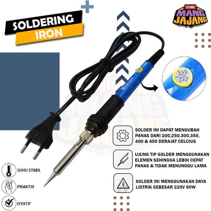 Gambar Solder Listrik Iron 60W Adjustable Temperatur 200 - 450 C - SOLDER dari Mang jajang Store undefined Tokopedia