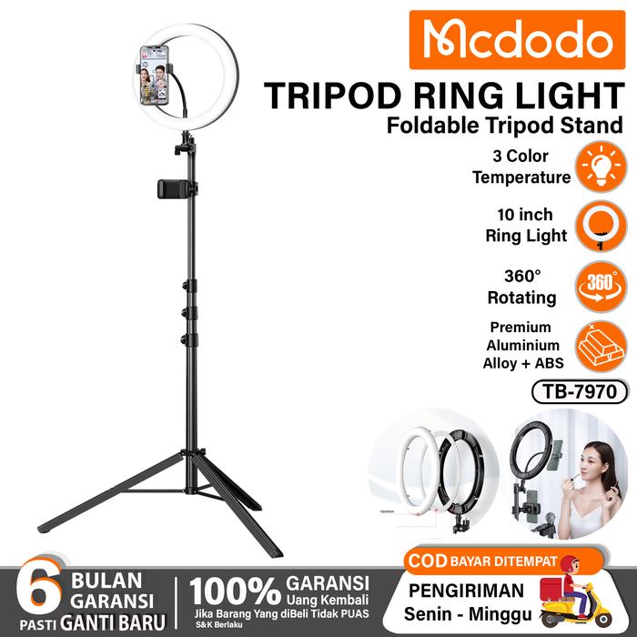 Gambar MCDODO Tripod Stand Ring Light Selfie Make Up 10 Inch Premium Portable - TB-7970 dari MCDODO Official Serpong undefined Tokopedia