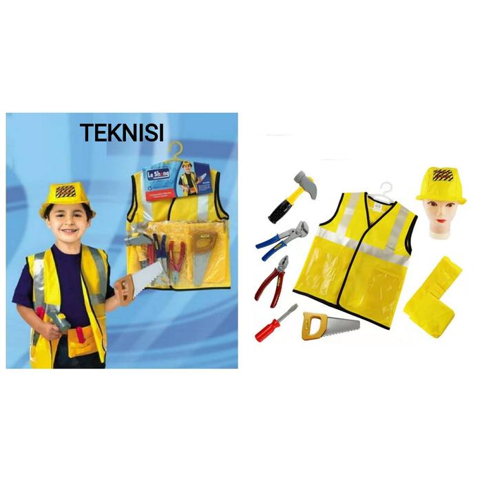 Gambar Kostum Profesi Pekerja Konstruksi Anak Set Aksesoris Cosplay Teknisi - Hijau dari Reiko Store undefined 4 Tokopedia