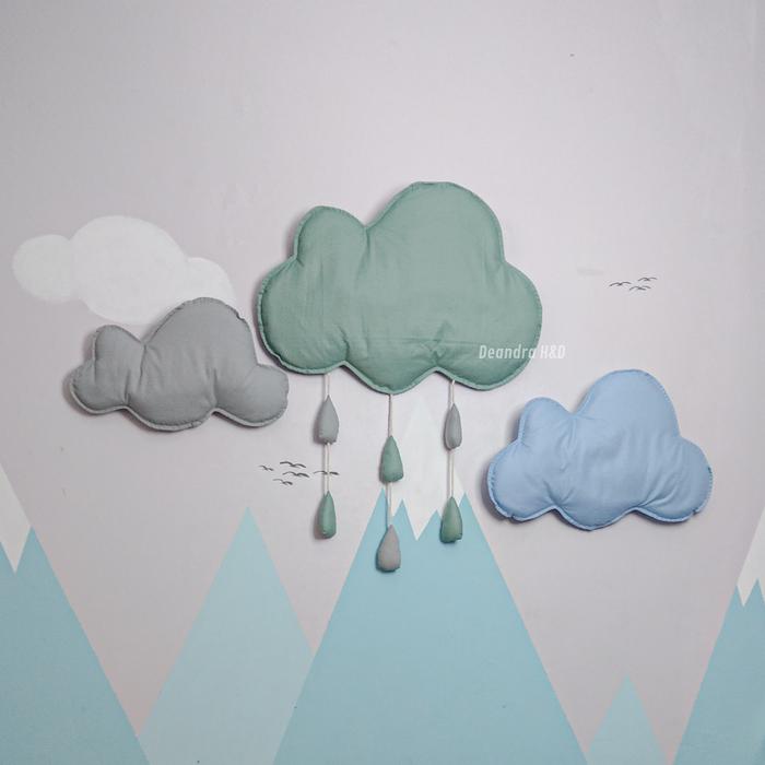 Gambar Hanging Cloud / Hiasan Dinding Bentuk Awan Hujan Aesthetic Room Decor - Set B dari DeandraHomeDecor undefined Tokopedia