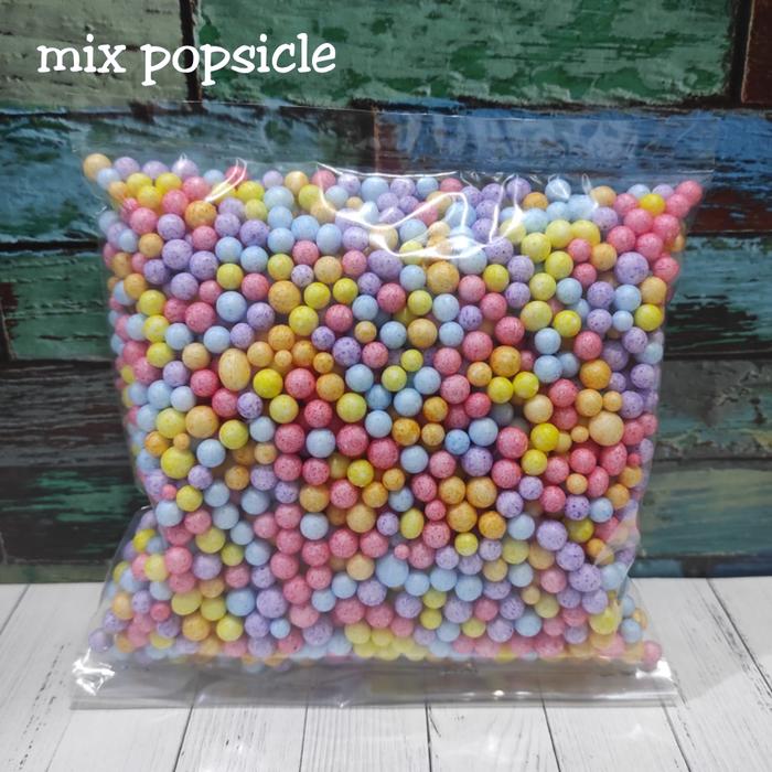 Gambar butiran styrofoam warna/floam/butiran gabus undian/isi giftbox/slime - mix popsicle dari yora paper undefined Tokopedia