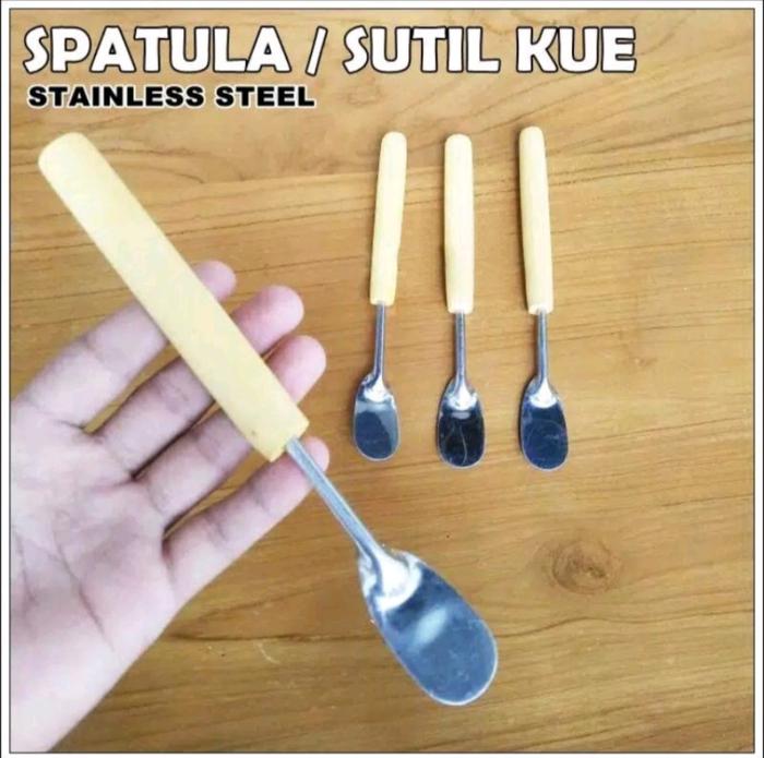 Gambar SUTIL MINI / Sodet apem / Sodet Kecil / Spatula Stainless Kecil - Gagang Kayu dari TokOnlineRuby undefined Tokopedia