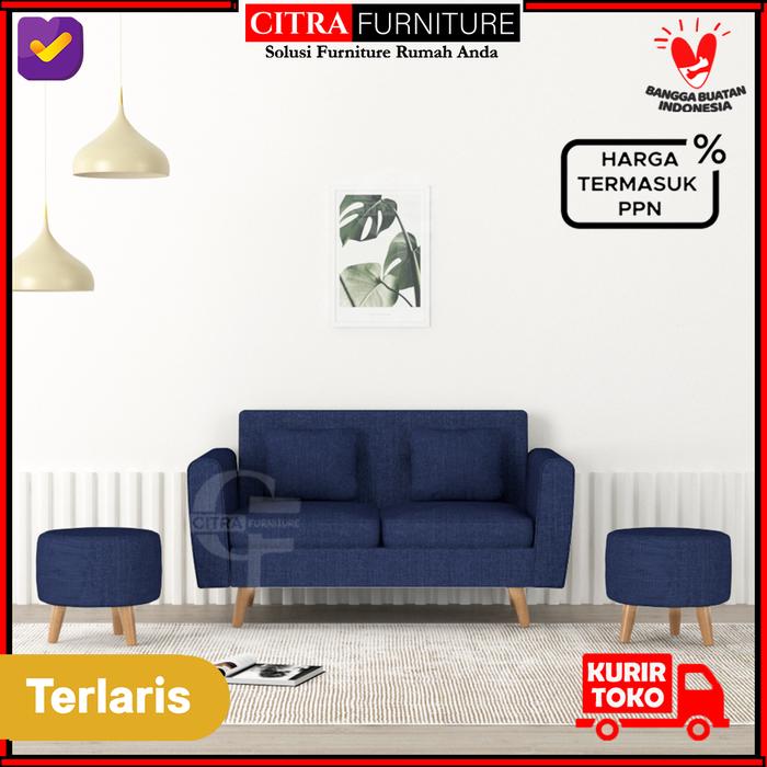Gambar Sofa Retro Scandinavian 2 Dudukan Seater 2 kursi stool - Nevada Series - MYSTIC dari Citra furniture undefined Tokopedia
