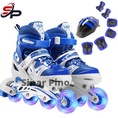 Gambar sepatu roda anak fullset helm plus decker | sepatu roda anak murah - Biru, S dari SinarPinoStore undefined Tokopedia