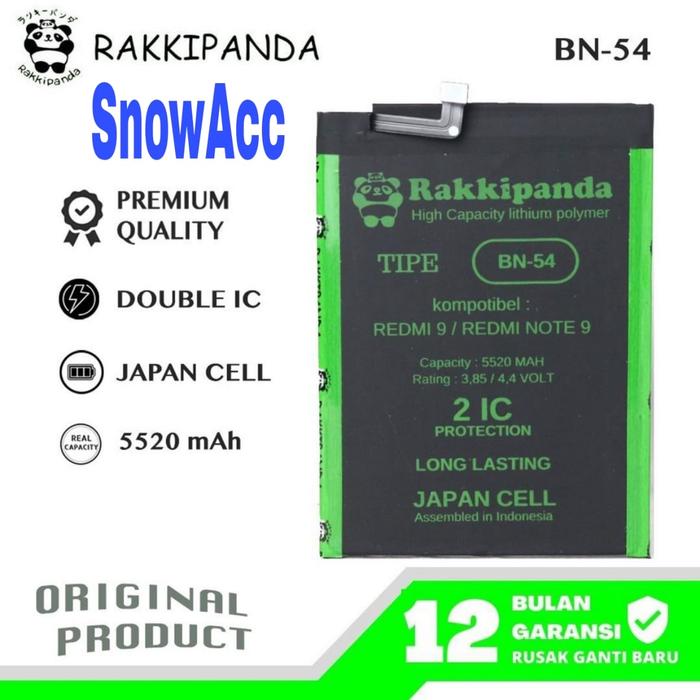 Gambar Rakkipanda Baterai Xiaomi Redmi Note 9 / Redmi 9 / Redmi 10X ( BN54 ) - BATERAI dari Snow Acc undefined Tokopedia