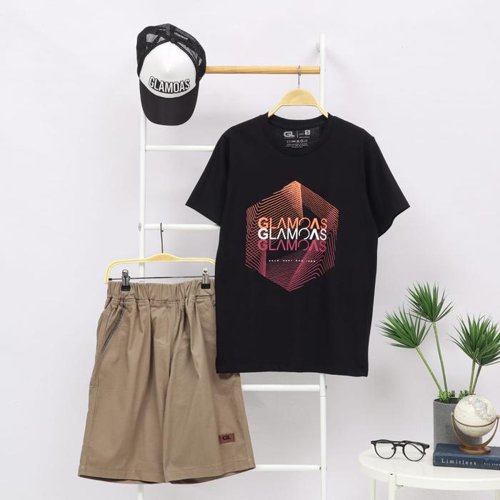 Gambar Setelan Remaja Cowok Free Topi Glamoas GL Set Celana Kaos Pendek - Hitam, S(15-17th) dari AdzkyaStore25 undefined Tokopedia