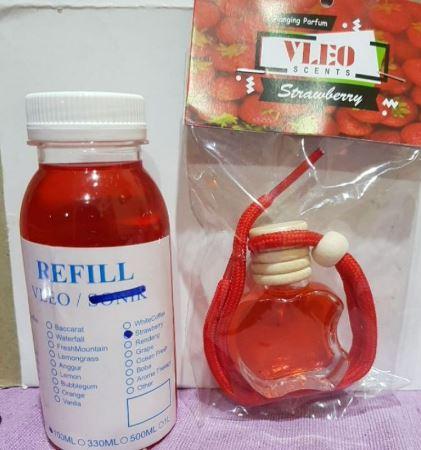 Gambar PAKET PARFUM MOBIL DAN RUANGAN VLEO DAN REFILL 100ML - PAKET STROWBERY dari Fiqs Store undefined Tokopedia