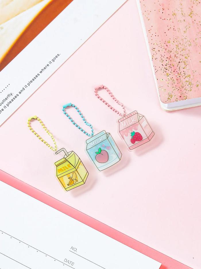 Gambar Miniso Milk Tea Series Acrylic Notes Clip Keychain / Gantungan Kunci - Milk dari Kado Grosir undefined Tokopedia