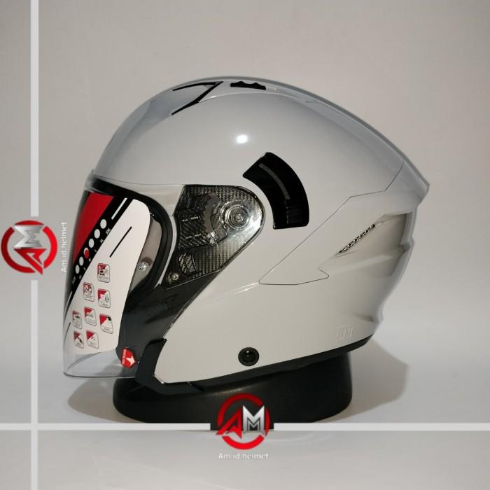 Gambar HELM KYT NFJ SOLID ASPHALT GREY DOUBLE VISOR HALF FACE - M dari Am.id.helmet undefined Tokopedia