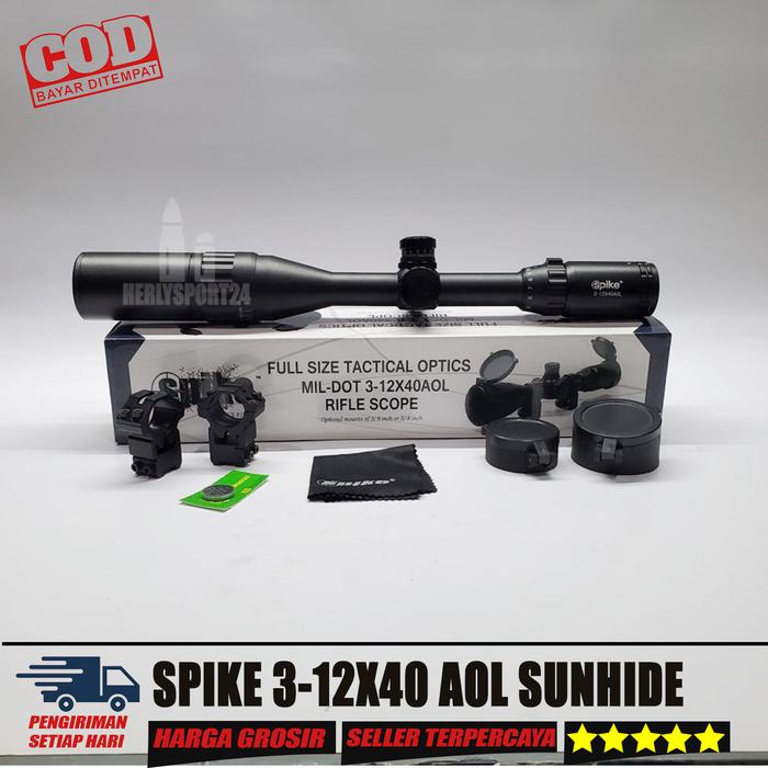 Gambar TELESKOP SPIKE 3-12X40 AOL TELESCOPE SPIKE 3-12X40 AOL TAHAN GETAR - PLUS SUNHIDE dari HERLYSPORT24 undefined Tokopedia