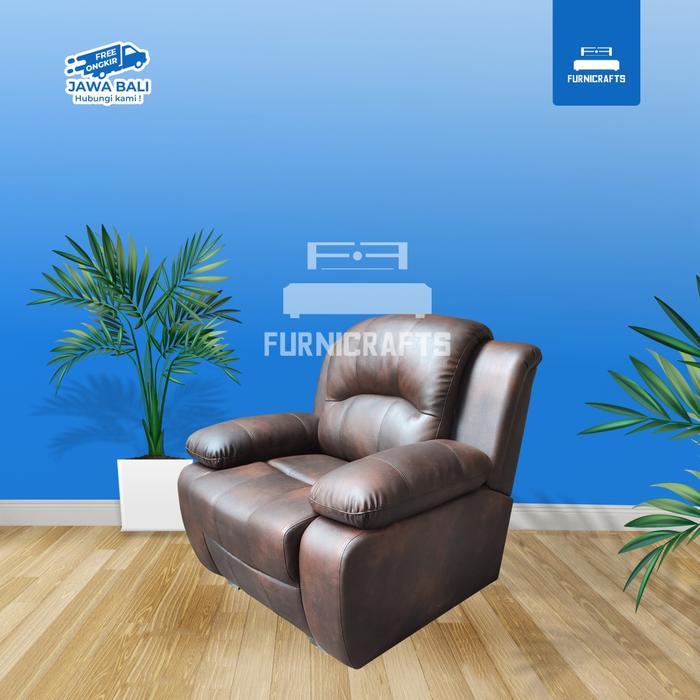 Gambar SOFA RUANG TAMU KELUARGA SANTAI KULIT OSCAR PREMIUM / KINGSMAN - 1S Dark Brown dari Furnicrafts Store undefined Tokopedia