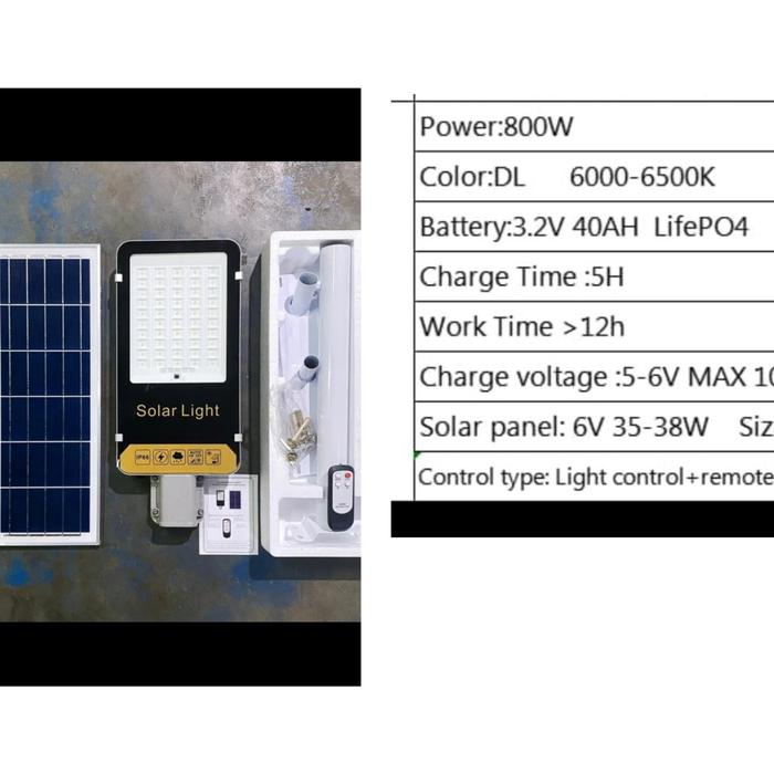Jual lampu jalan pju panel sel surya solar 800w 800 w 2in1 outdoor 2 in ...