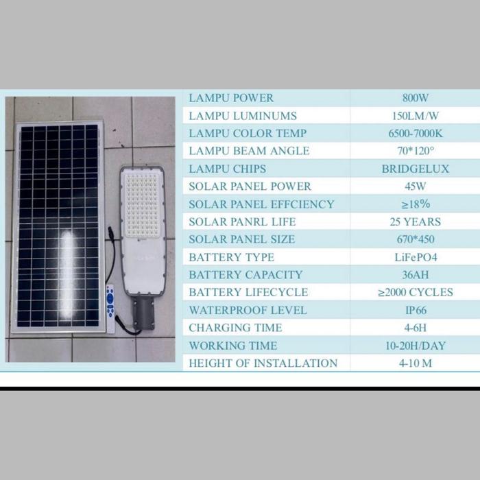 Jual lampu jalan pju panel sel surya solar 800w 800 w 2in1 outdoor 2 in ...