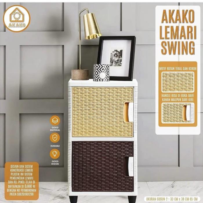 Gambar AKAKO-Lemari Pakaian Plastik Serbaguna Swing 1 Pintu 2 3 4 dan 5 Susun - Swing 2 Susun dari akakoofficiallshop undefined Tokopedia