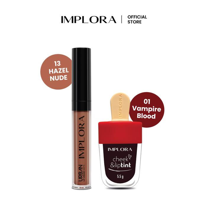 Gambar Implora Korean Matte Ombre Lips (Hazelnude Lip Cream + LipTint) - Vampire Blood dari Implora Cosmetics_NEW undefined Tokopedia