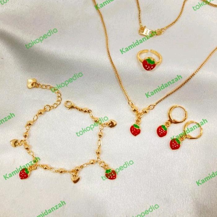 Gambar Perhiasan set anak motif strawbery - 5 karat dari Kamidanzah undefined Tokopedia