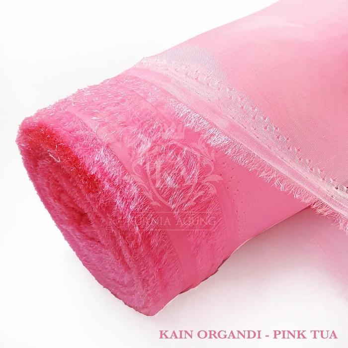 Gambar Kain Organdi Kaca Polos METERAN Bahan Dress Hijab Dekorasi PREMIUM - Pink Tua dari Xaren Shop undefined Tokopedia