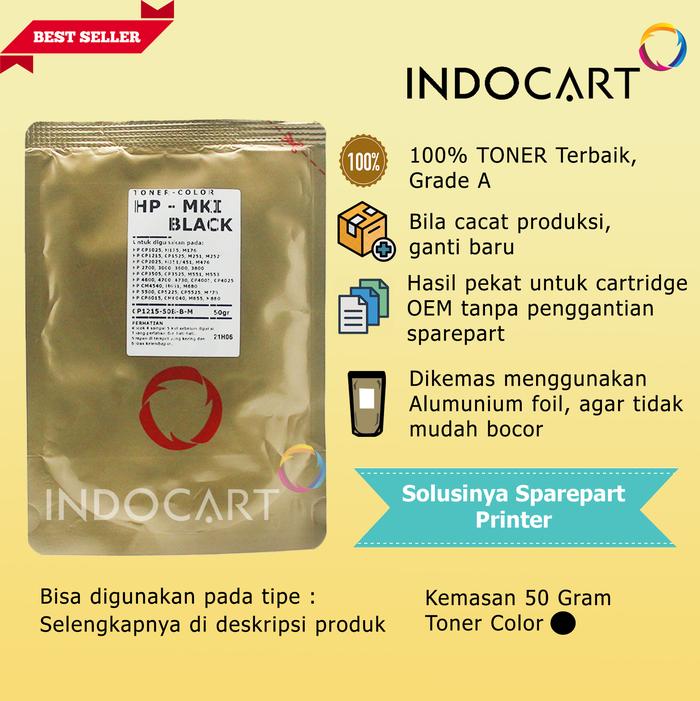 Gambar Toner Bubuk Refill Warna MKI Jepang HP Universal CP1215-CP6015 50gr - Black dari IndoCart HM2 Kota Administrasi Jakarta Pusat Tokopedia