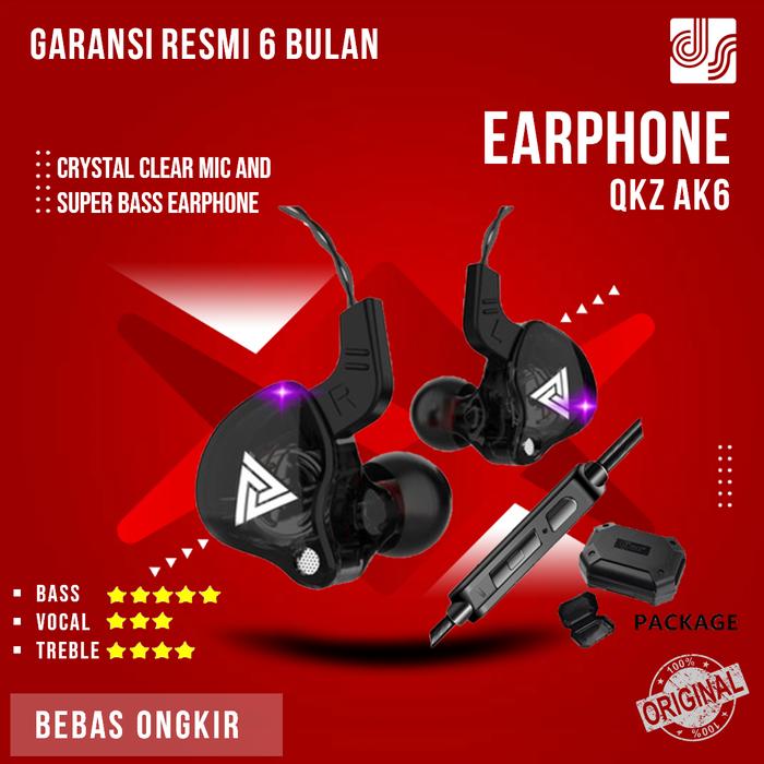 Gambar QKZ AK6 Sport Earphone with Mic - Hitam dari Duta Suara Electronics undefined Tokopedia