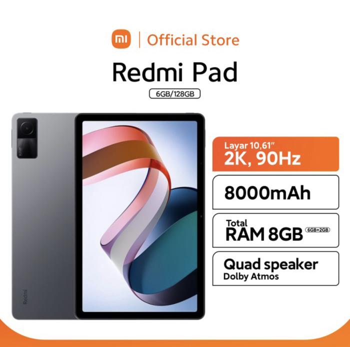 Gambar XIAOMI Redmi Pad 10.61" Wi-Fi Only RAM 6GB 128GB - GRAY - NEW - RESMI - Graphite Gray, 6/128GB Wi-Fi dari Tmobile itc bsd undefined Tokopedia
