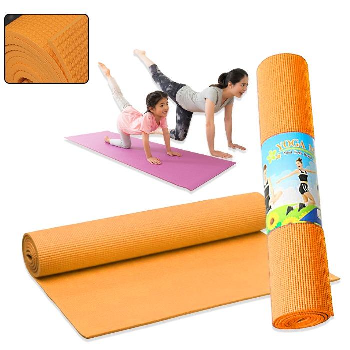 Gambar Yoga Mat PVC 6MM Matras Yoga 173x61 cm Anti Slip Tebal / Gym Mat - Orange dari Gila shopping undefined Tokopedia