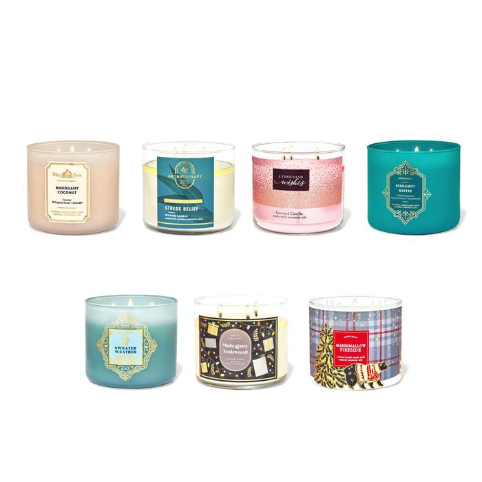 Gambar Bath And Body Works Scented 3 Wick Candle / Lilin BBW / Lilin 3 sumbu - A Thousand Wish dari AUTOKIT.ID undefined Tokopedia