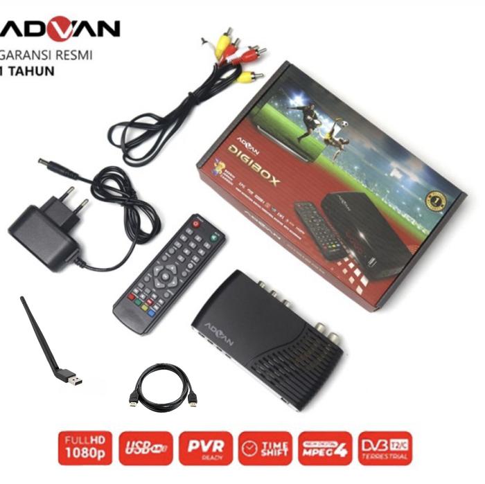 Gambar ADVAN DIGIPRO STB DV3T2 Set Top Box Tv digital Youtube 1080p Receiver - +RCA +HDMI dari CCTV93 undefined Tokopedia