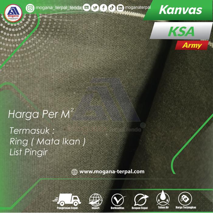 Gambar Terpal Canvas KSA tebal Berkualitas (tahan panas) - Hijau army dari Mogana Terpal Kota Administrasi Jakarta Barat Tokopedia