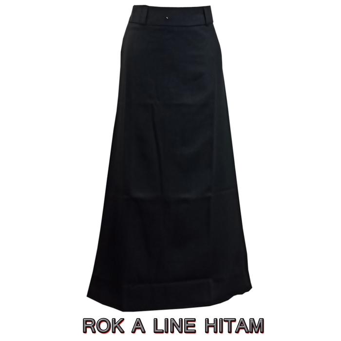 Gambar Rok Kerja Panjang Hitam A Bahan Formal Kantor / Rok panjang Bentuk A - Black, S dari D'Qaireen Store undefined Tokopedia